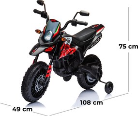 Moto Elettrica per Bambini 12V con Licenza Aprilia RX-125 Motocross Rossa...