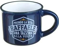 Tazzina caffè con nome Raffaele in gres porcellanato