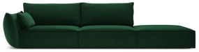 Divano verde scuro con penisola a sinistra con rivestimento in velluto 264 cm Vanda – Mazzini Sofas