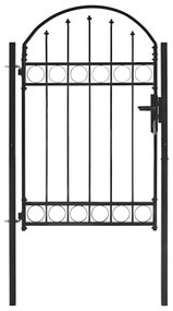 Cancello Per Recinzione Ad Arco İn Acciaio 100x150 Cm Nero /
