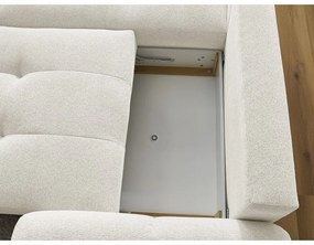 Divano angolare bianco allungabile/con contenitore (con penisola a sinistra/con chaise lounge) con rivestimento in ciniglia Roxelane – Bobochic Paris