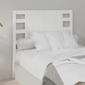 Testiera Per Letto Bianca 106x4x100cm İn Legno Massello Di Pino /