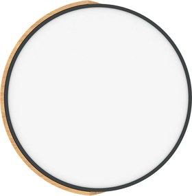 Plafoniera LED Rotonda 36W CCT Ø500mm Legno/Nero