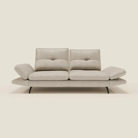 Ardex Divano 3 posti con schienali traslanti e braccioli regolabili in morbido tessuto impermeabile T06 panna