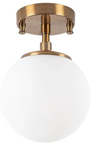 Lampada da soffitto in bianco e bronzo con paralume in vetro ø 15 cm Atmaca - Opviq lights