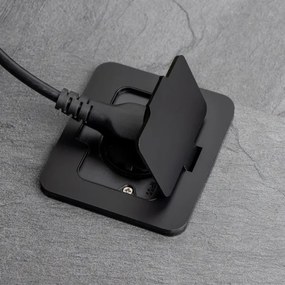 Solight 5B322B - Presa a pavimento da incasso per esterno IP55 nero rettangolare