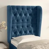 Testiera ad Orecchio Blu Scuro 83x23x118/128 cm in Velluto 3118326