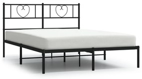 Giroletto con testiera in metallo nero 150x200 cm