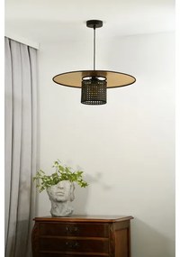 Duolla - Lampadario a sospensione con filo TOKYO RATTAN 1xE27/15W/230V diametro 50 cm oro/nero