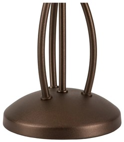 Lampada da tavolo marrone scuro con paralume in vetro, altezza 43 cm Adelle - LAMKUR