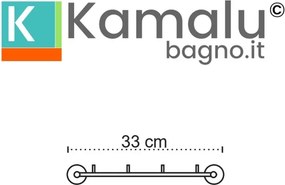 Kamalu - Porta salviette barra con 3 ganci in acciaio inox bianco opaco | Monde-B