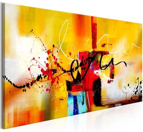 Quadro Crazy Serpentines (1 Part) Orange Wide  Colore Rosso, Dimensioni e Misure 100x45