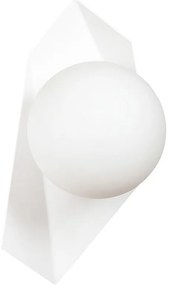 Applique Moderna 1 Luce Parvati In Acciaio Bianco E Sfera Vetro Opalino