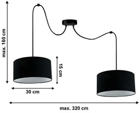 Lampadario a sospensione con filo TUZ 2xE27/60W/230V ragno
