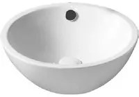 Lavabo da appoggio bianco tondo con troppo pieno diametro 39,5 cm