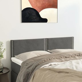 Testiere 2 Pz Grigio Scuro 72x5x78/88 Cm İn Velluto /