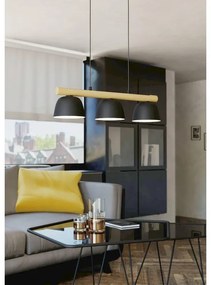 Lampadario Industriale Sherburn nero 3x E27 EGLO