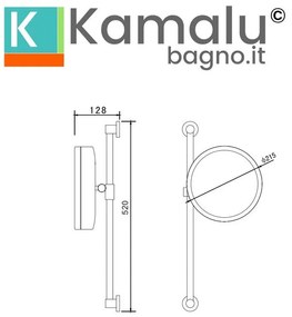 Kamalu - specchio ingranditore 3x rotondo con illuminazione led | sp-3570