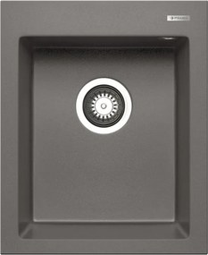 Lavello integrato 1 vasca in granito grigio PYRAMIS Voyager L 50 x L 41 cm
