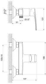 Samona - Miscelatore doccia KORANA cromo lucido