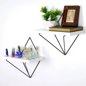 SET 2x Mensola da parete 14x30 cm bianca