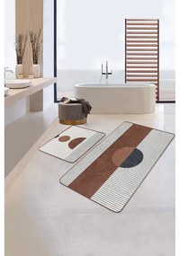 Tappetini da bagno bianco-marrone in set di 2 pezzi 60x100 cm - Mila Home