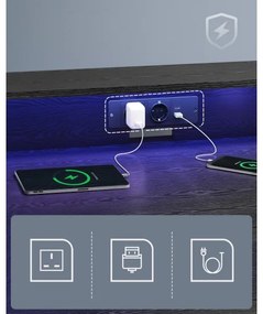 Scrivania con illuminazione integrata SOLEA-X, nera