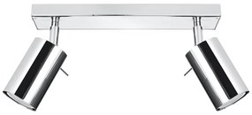 Faretto argentato in metallo 6x30 cm Etna – Sollux