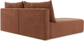 Divano angolare color mattone allungabile/con contenitore (con penisola a sinistra) Kalena – Makamii