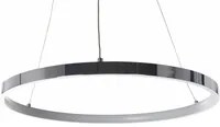 Moderna Lampada a Sospensione Illuminazione LED Integrata Anello Rotondo 40 cm Argento