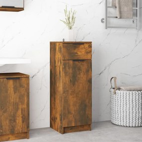 Armadietto Bagno Rovere Fumo 32x34x90 Cm İn Legno Multistrato /