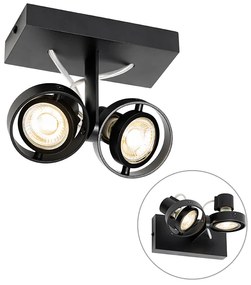 Faretto moderno nero 2 luci - Master 50