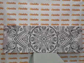 Stampa su tela – Mandala con tocco antico in bianco e nero