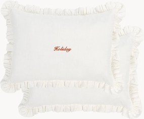 Set di 2 federe in cotone con volant Holiday