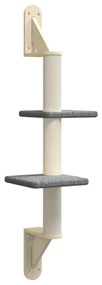 Albero per gatti con tiragraffi a parete grigio scuro 108 cm