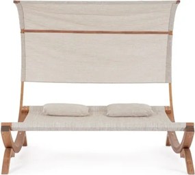 Lettino Due Posti In Legno Con Tettuccio E Cuscini 180x196x165 Cm Noes Bizzotto