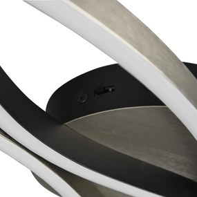 Design plafondlamp zwart met zilver incl. LED dimbaar - Blaze
