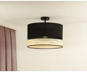 Duolla - Lampadario a plafone DOUBLE RATTAN 1xE27/15W/230V diametro 40 cm nero/beige