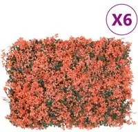 Recinzione Foglie Acero Artificiali 6 pz Rosso Chiaro 40x60cmcod mxl 116054