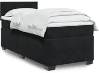 Letto a Molle con Materasso Nero Singolo in Velluto 3288771