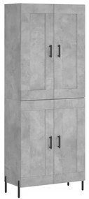 Credenza grigio cemento 69,5x34x180 cm in legno multistrato