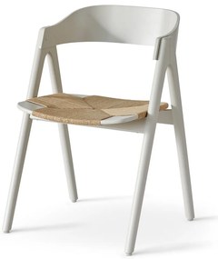 Sedia da pranzo in faggio beige con seduta in rattan Findahl di Hammel Mette - Hammel Furniture