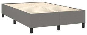 Letto a molle materasso e led grigio scuro 120x200cm in tessuto