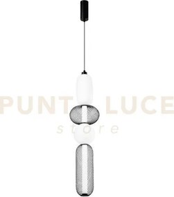 Lampadario a sospensione led inkas nera in vetro 36w 3720lm cct 300...