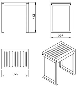 Gedy - Sgabello da bagno HIMALAYA 39,5x44,3 cm bambù