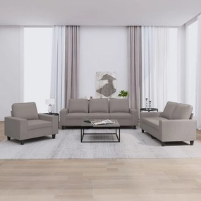 Set Di Divani 3 Pz Tortora İn Tessuto /