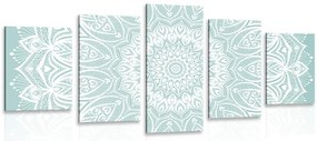 Quadri 5 pezzi – Mandala armonia su sfondo blu