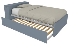 864RK - Letto cameretta 120x190  singolo con elemento contenitore in testata e secondo letto estraibile