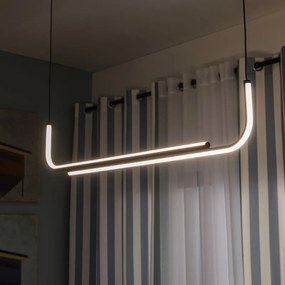 Lampadario LED design Yleana nero Ø2cm, luce con 3 temperature di colore 4300 lumen, INSPIRE