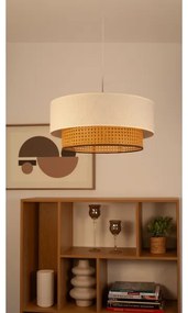 Lampada a sospensione su cavo NATIA 1xE27/60W/230V bianco/marrone